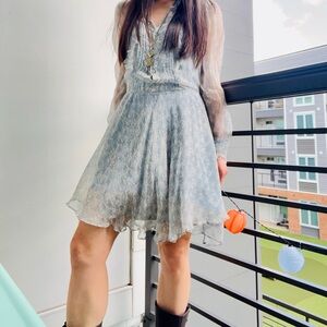 Zadig & Voltaire Elegant Sheer Blue Dress